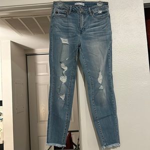 Light wash Skinny Destroyed Denim Jeans